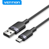 Vention Cotton Braided Aluminium Alloy USB-A 2.0 to USB-C 1m - CTNBF